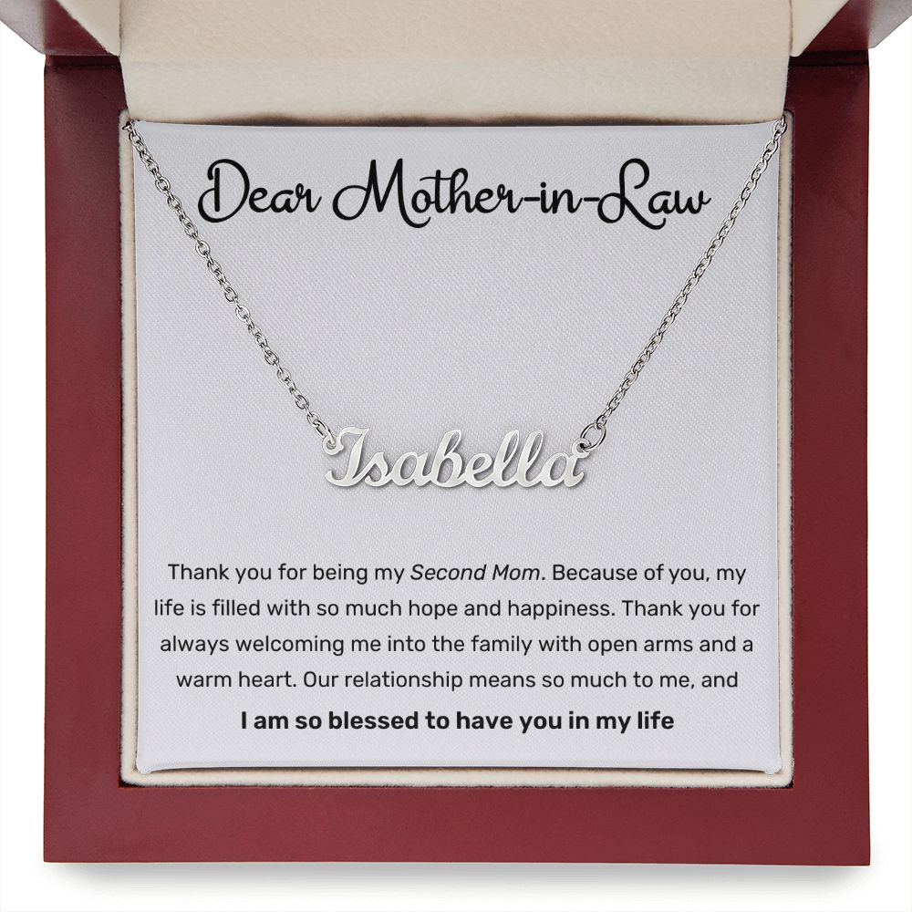 Dear Mother In Law Second Mom Custom Name Necklace