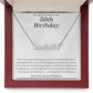 To A Special Woman On Her 50th Birthday Custom Name Necklace