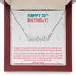 Happy 50th Birthday Accomplishments Custom Name Necklace