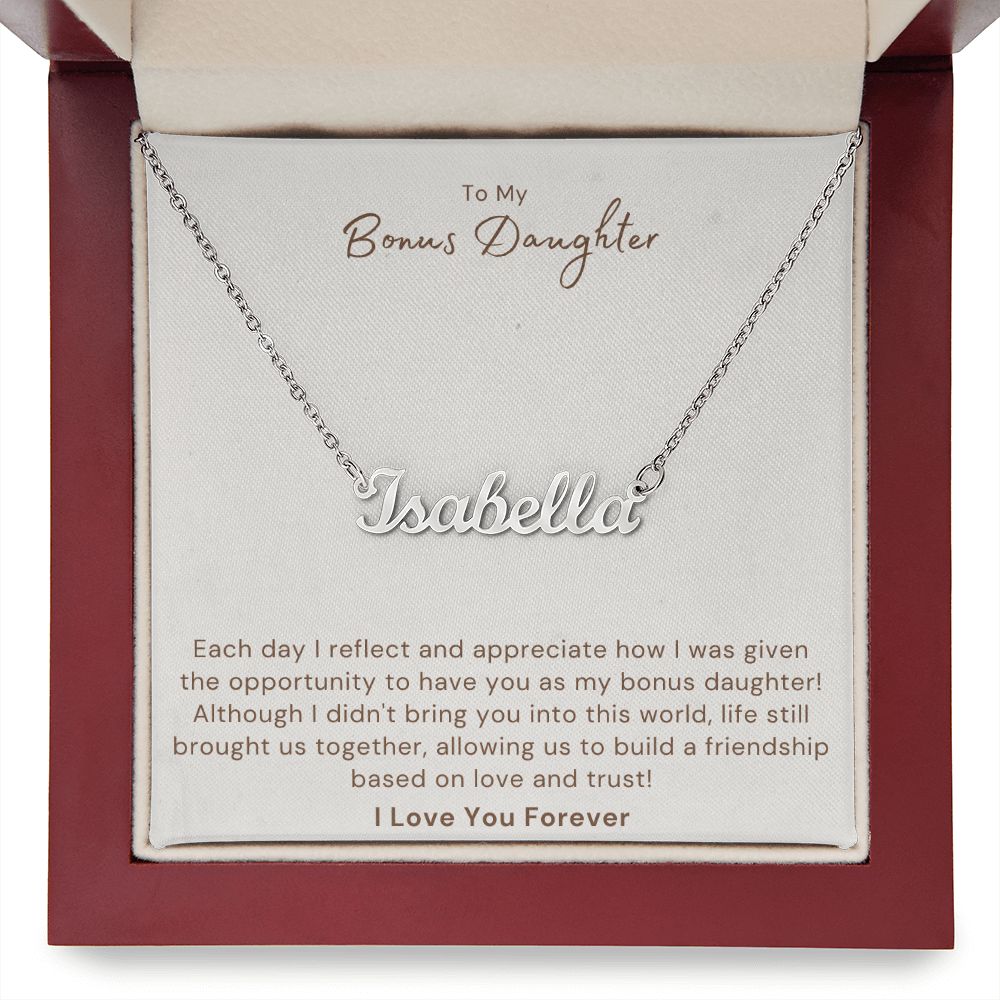 To My Bonus Daughter Love & Trust Custom Name Necklace