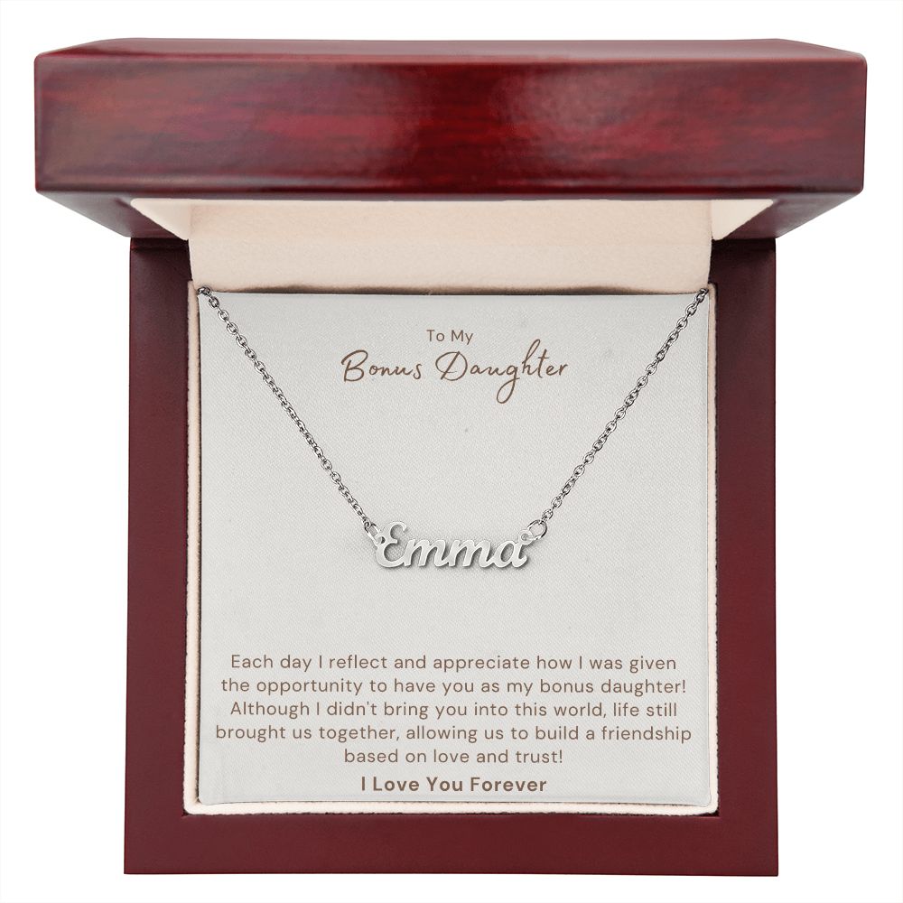 To My Bonus Daughter Love & Trust Custom Name Necklace