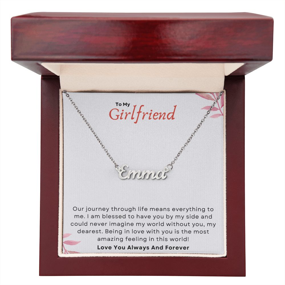 To My Girlfriend My Dearest Custom Name Necklace