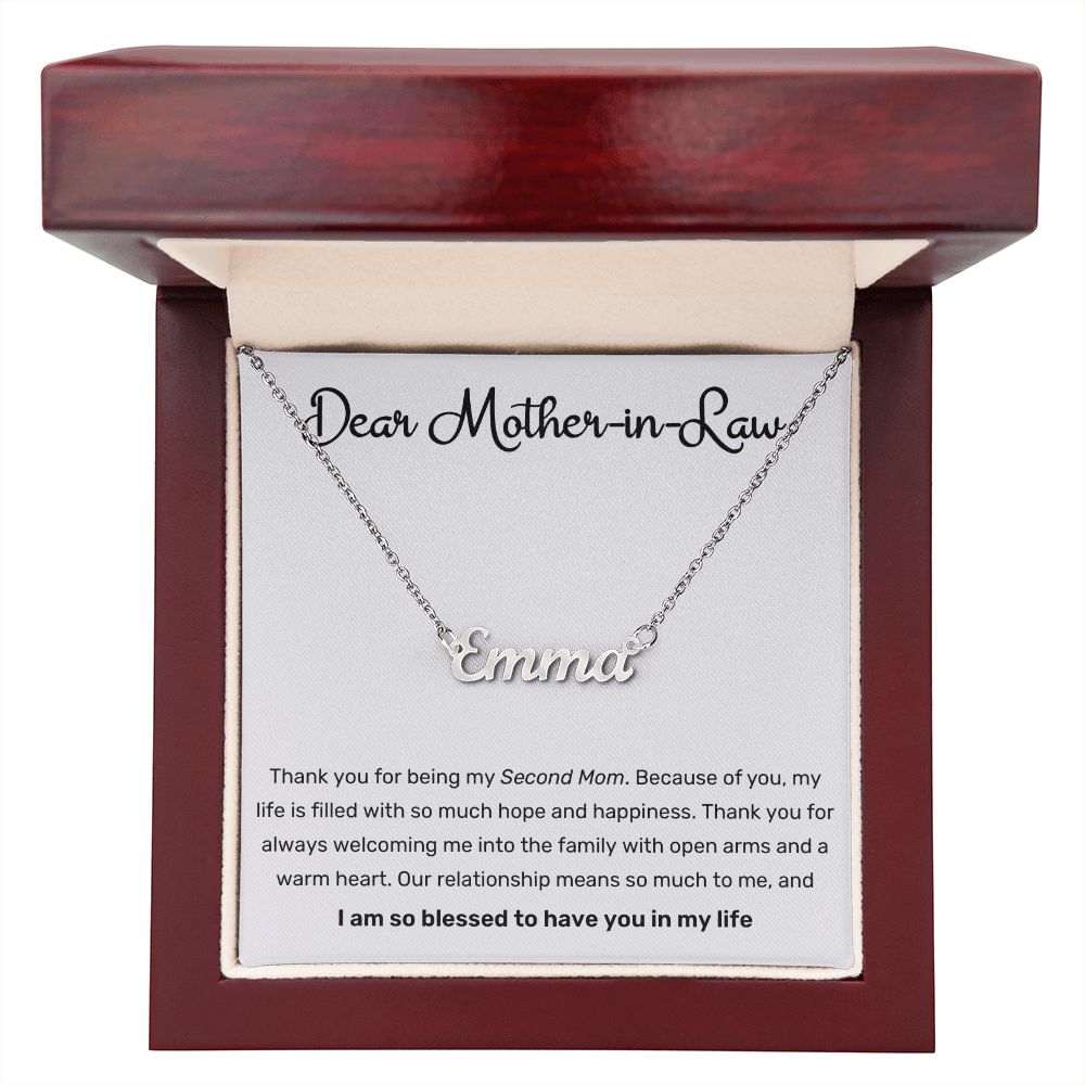 Dear Mother In Law Second Mom Custom Name Necklace