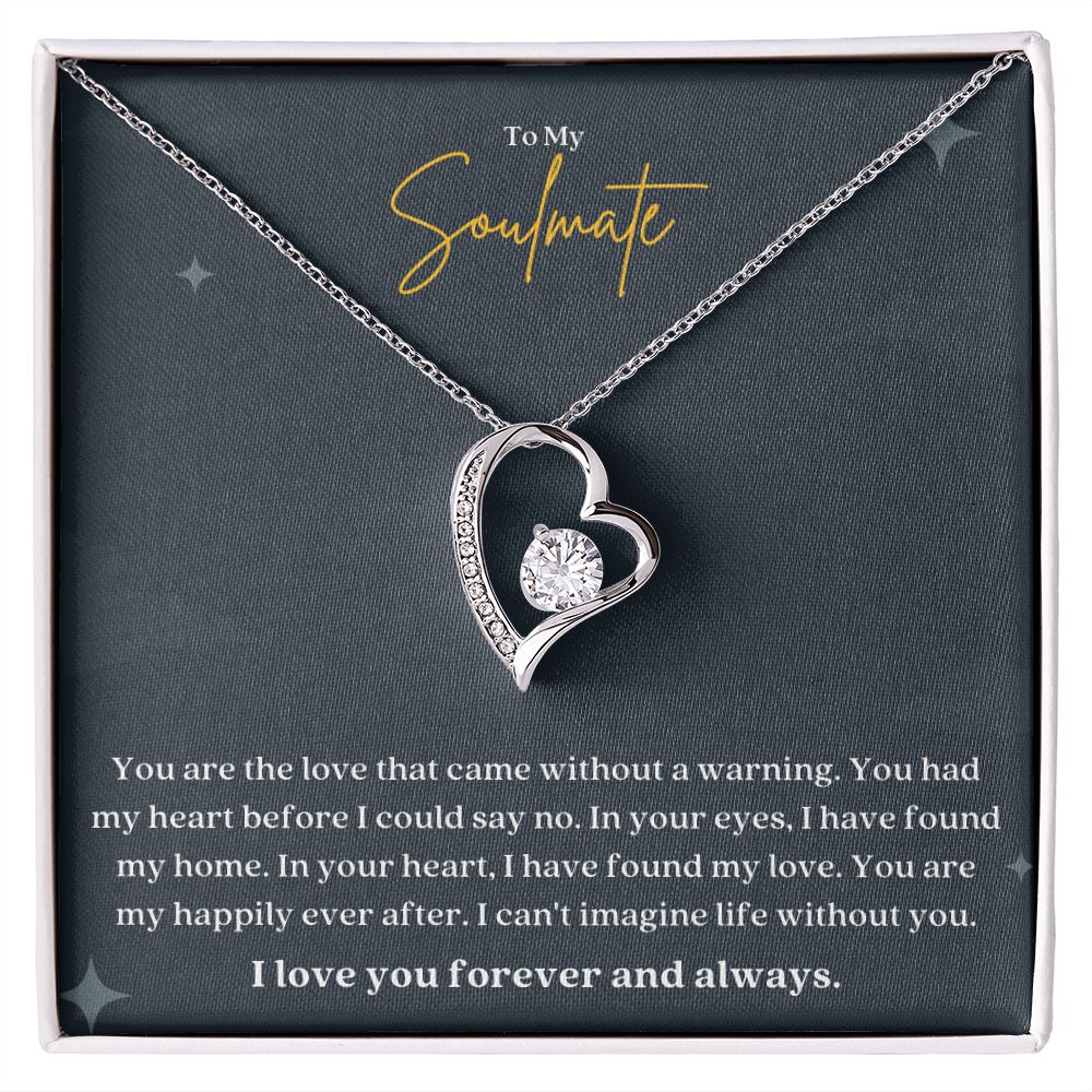 To My Soulmate Heart Forever Love Necklace Gift